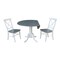 International Concepts Square 42 in Dual Drop Leaf Table, 2 X-back Chairs, White/Heather Gray, 42 W, 42 L, 29.5 in H, Wood K05-42DP-C613P - alternate 3